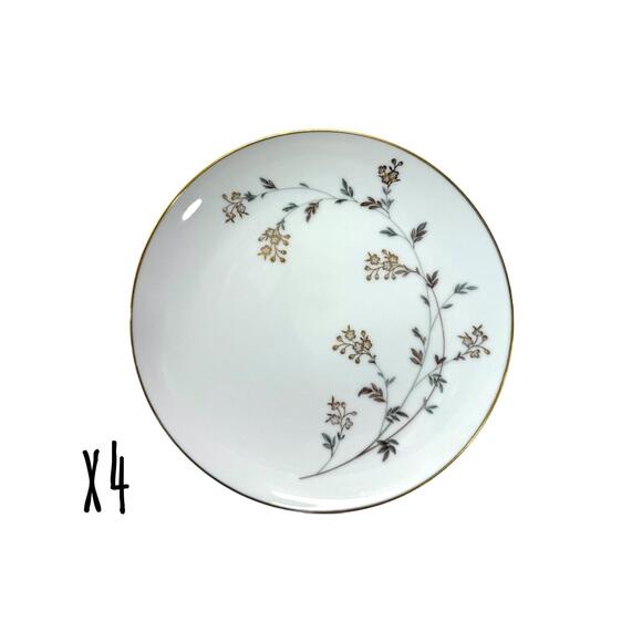 Set of 4 Noritake China Andrea Porcelain 6.5” Bread Plates - Picture 1 of 3